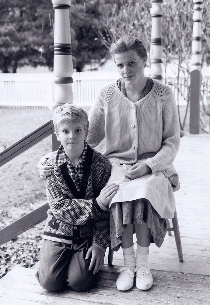 Truman Capote, age 7, with his beloved elderly cousin, Sook Faulk.